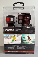 AKASO Brave 4 4K Action Camera 20MP Waterproof w/Remote  Accessories NEW open