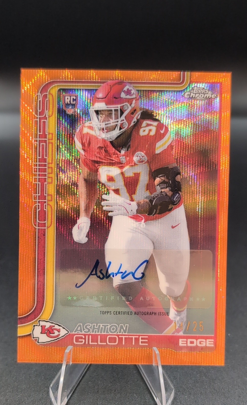 Ashton Gillotte Topps Chrome Retail Rookie Autographs #AG Orange Wave