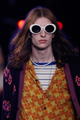 SS16 Saint Laurent Paris Floral Knit Cardigan Rose Surf Sound Hedi