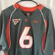 University of Miami Hurricanes Nike Authentic ACC Jersey #6 Antrel Rolle 52 XXL