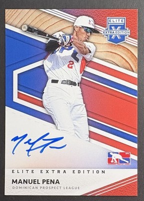 2020 MANUEL PENA Elite Extra Edition On Card Auto Rookie RC #DPL-MP Diamondbacks