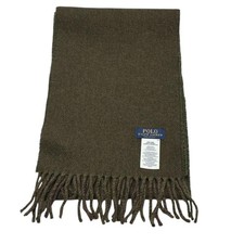 Polo Ralph Lauren Italian-made check and solid green large scarf