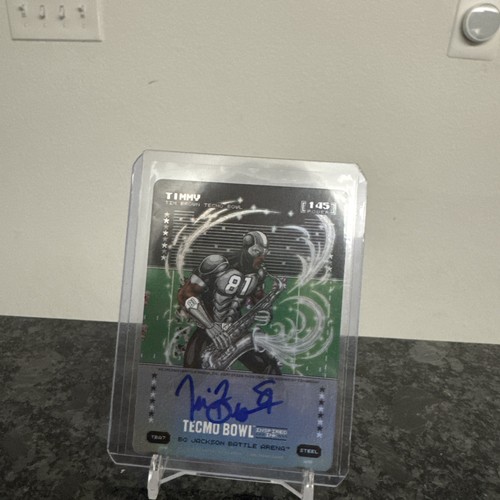 TIMMY Tim Brown Steel Auto Bo Jackson Battle Arena Tecmo Bowl TBA7 145 Raiders