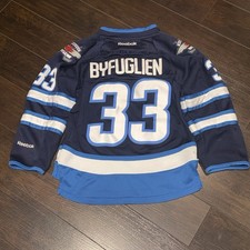 Winnipeg Jets DUSTIN BYFUGLIEN #33 Hockey Jersey Youth Size S/M Reebok Flaws