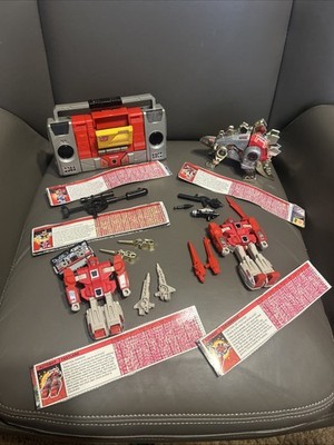 Vintage 1984-85 Transformers G1 Blaster,snarl, Rewind,Fastlane, Cloudraker