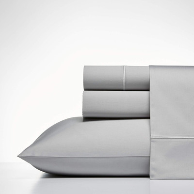 King Cotton Sateen Sheets, 400 Thread Count, Silky Smooth Regatta Grey