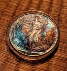 1994 American Silver Eagle Dollar Coin Business Strike, Strong Toning, Obv. Rev.