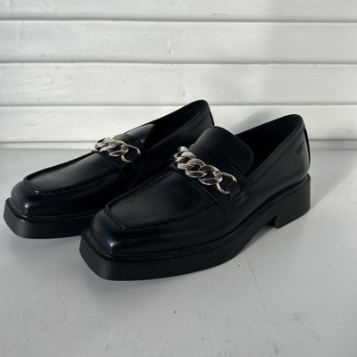 Vagabond Loafer Shoes Womens Sz 8 EU Size 38 Leather Chain Loafers Slip On 