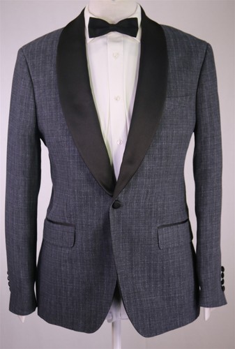 Bonobos Standard Fit Gray Linen Shawl Lapel Tuxedo Formal Blazer Jacket 42L New! - Picture 2 of 9