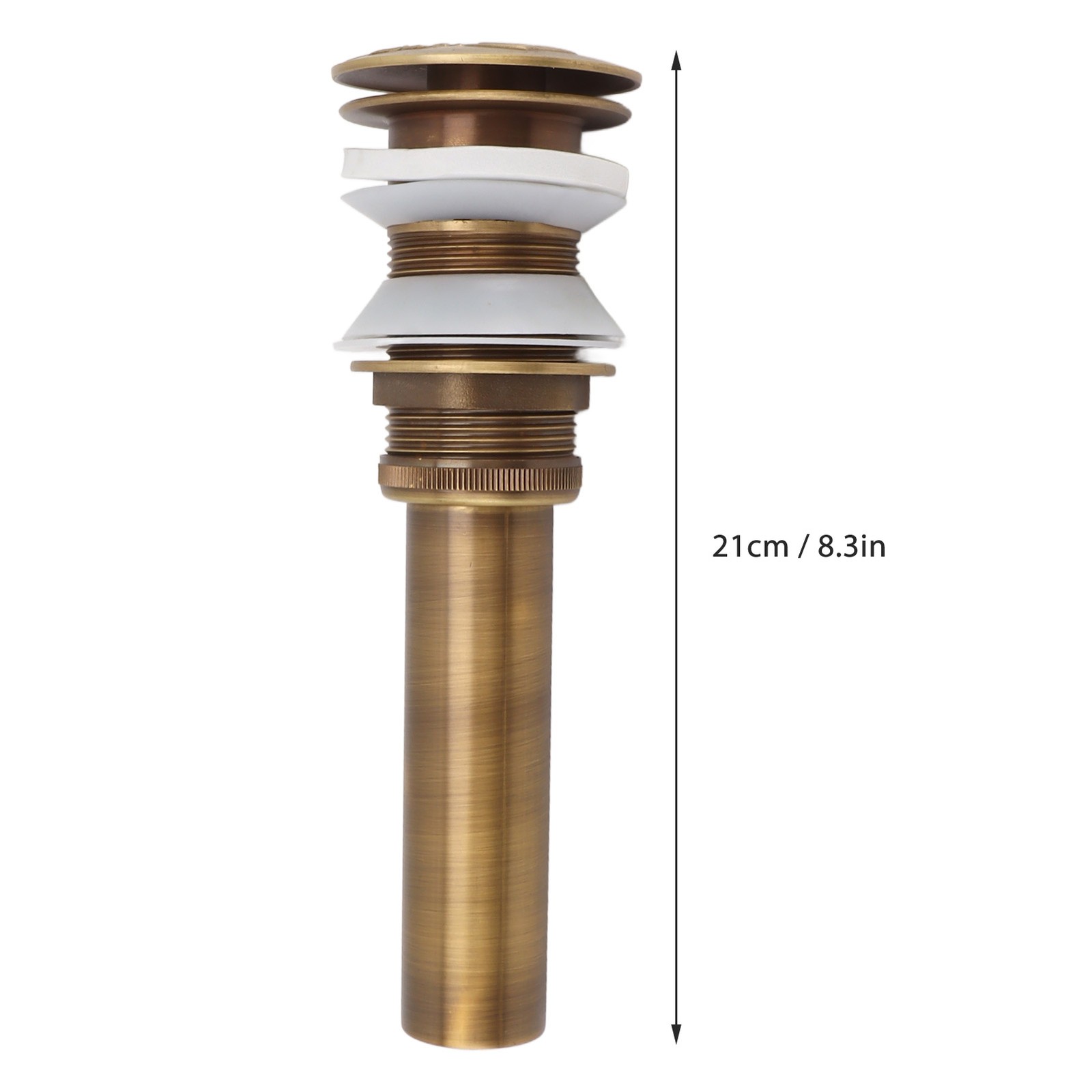 Antique Copper Bathroom Sink Drain Stopper Pop Up Drain With Overflow For Bathro