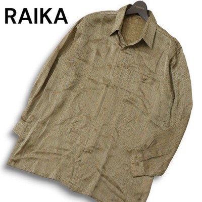 RAIKA Laika Year round Paisley Pattern Stripe Long Sleeve All over Shirt Sz.L Me