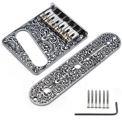 Chrome Retro Fender For Telecaster Electric Guitar Bridge 6Saddles Control Plate