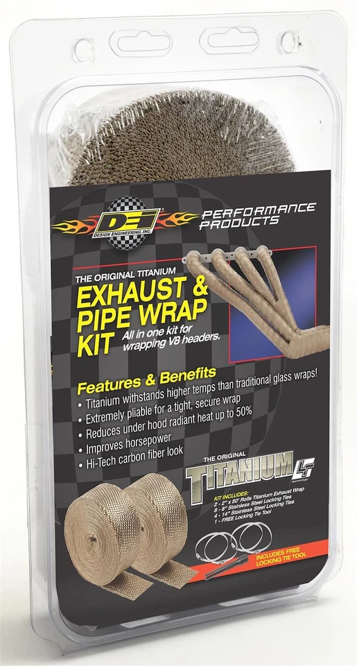 DEI 010095 Exhaust / Header Wrap Kit Titanium Wrap W/Locking Tool - Image 2 of 4