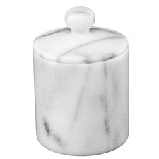 Natural Marble Cotton Ball Swab Holder Bathroom Accessory Storage Jar Canister O