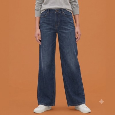 Gap Essential Fit Wide Leg Jeans Women's 16 Reg Blue Denim Fall 2009 Y2K EUC
