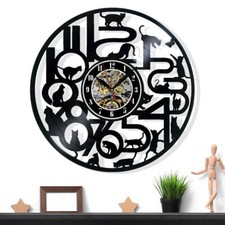 Cats Vinyl Record Wall Clock Gift Surprise Ideas Friends Birthdays Decor Art