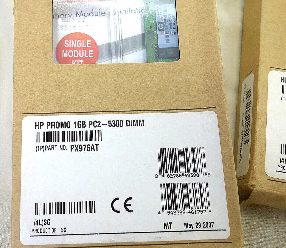 2 Pcs HP Micron MT8HTF12864AY-667E1 1GB DDR2-667 & HP P/N 377726-888 memory - Image 3 of 4