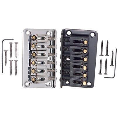 Hardtail Hard Tail Fixed Guitar Bridge for 6 String Guitar Parts Chrome 78mm