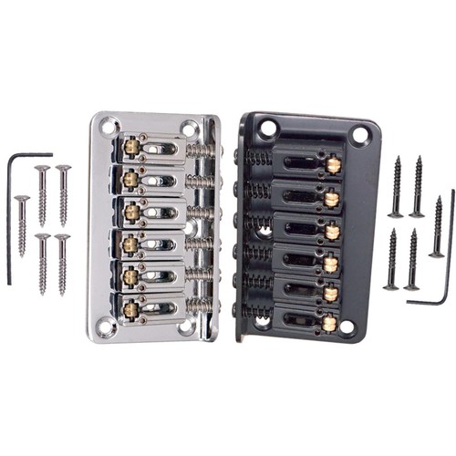 Hardtail Hard Tail Fixed Guitar Bridge for 6 String Guitar Parts Chrome 78mm