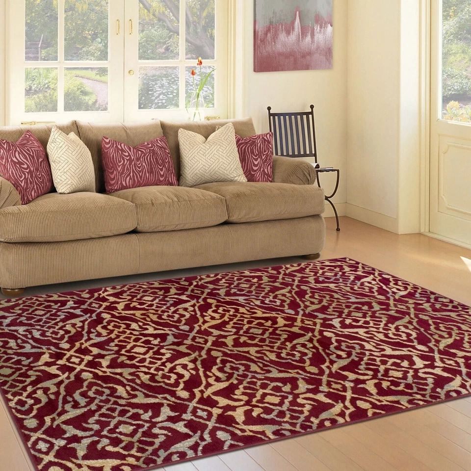 Corbin Transitional Damask Indoor Runner Indoor Carpet Stain Resistant Area Rug - Image 3 of 3