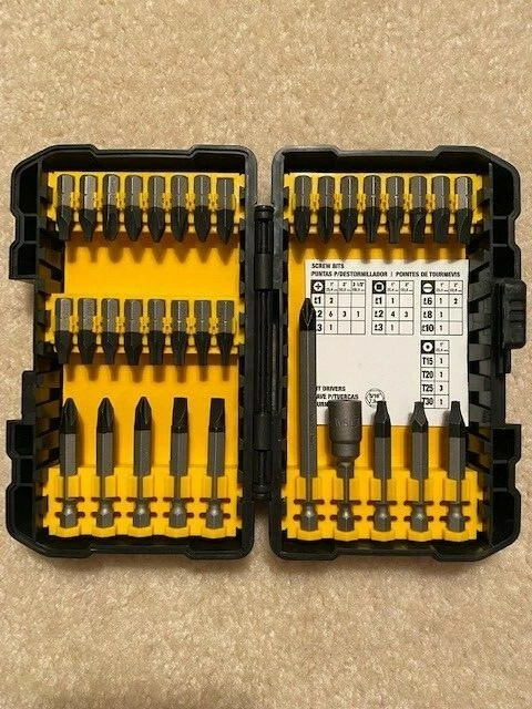 Dewalt 34 Piece Tough Grip Steel Hex Shank Screwdriver Drill Bit Set