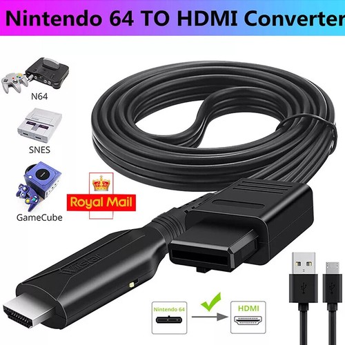 N64 To HDMI Converter Adapter HD Link Cable For Nintendo Gamecube Super NES SNES - Picture 1 of 12