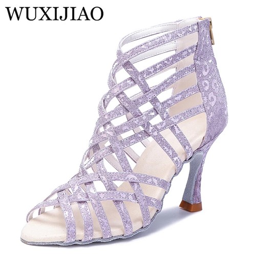 Women Latin Dance Boots High Top Ballroom Dance Shoes Tango/Salsa High