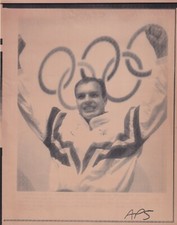 Original Press Photo Swimming Adrian Moorhouse on podium Olympics Seoul 19.9.88