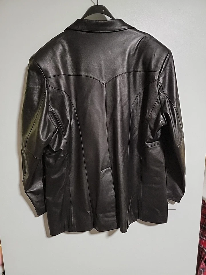  Винтажный Continental кожи моды черный Western куртка Blazer размер 48 США - Изображение 4 из 4