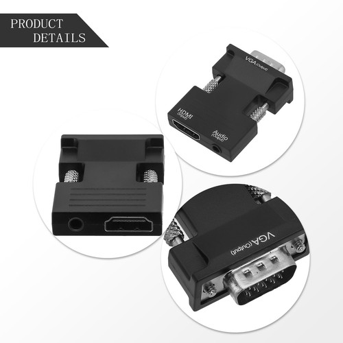 Kompaktowy adapter VGA z kablem audio 3 5mm do połączeń PS4 i laptopa - Zdjęcie 11 z 24