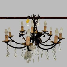 lampadario vintage cristalli goccia