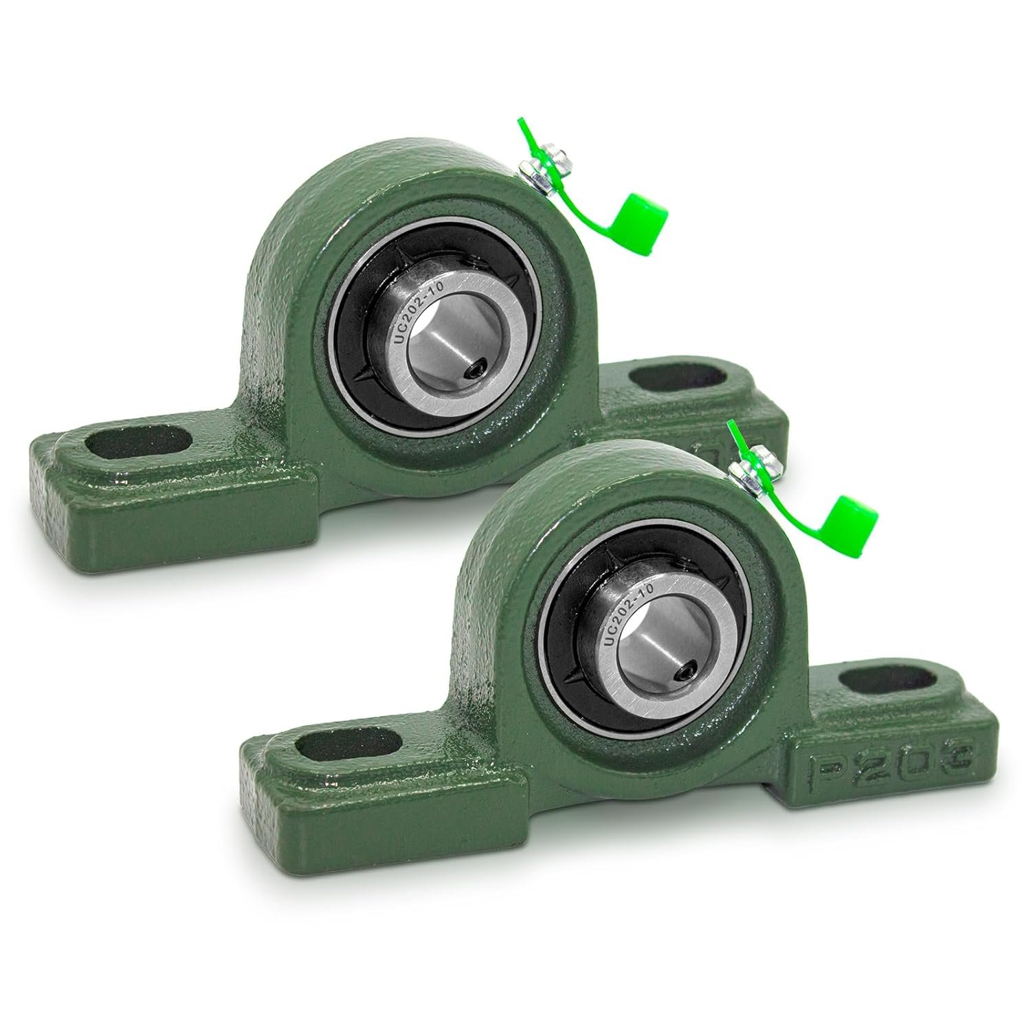 Подшипники подушечного блока UCP202-10 (2 шт.) — диаметр отверстия 5/8 дюйма, крепление фланцевого 2 болта,
