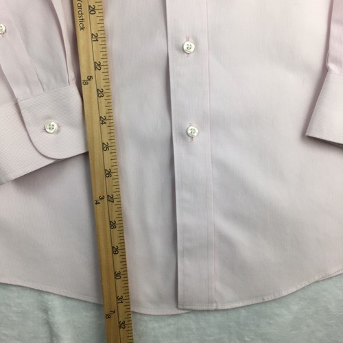 Roundtree & Yorke Gold Label Mens Shirt 15.5/33 Pink Fitted Non Iron - Picture 7 of 10