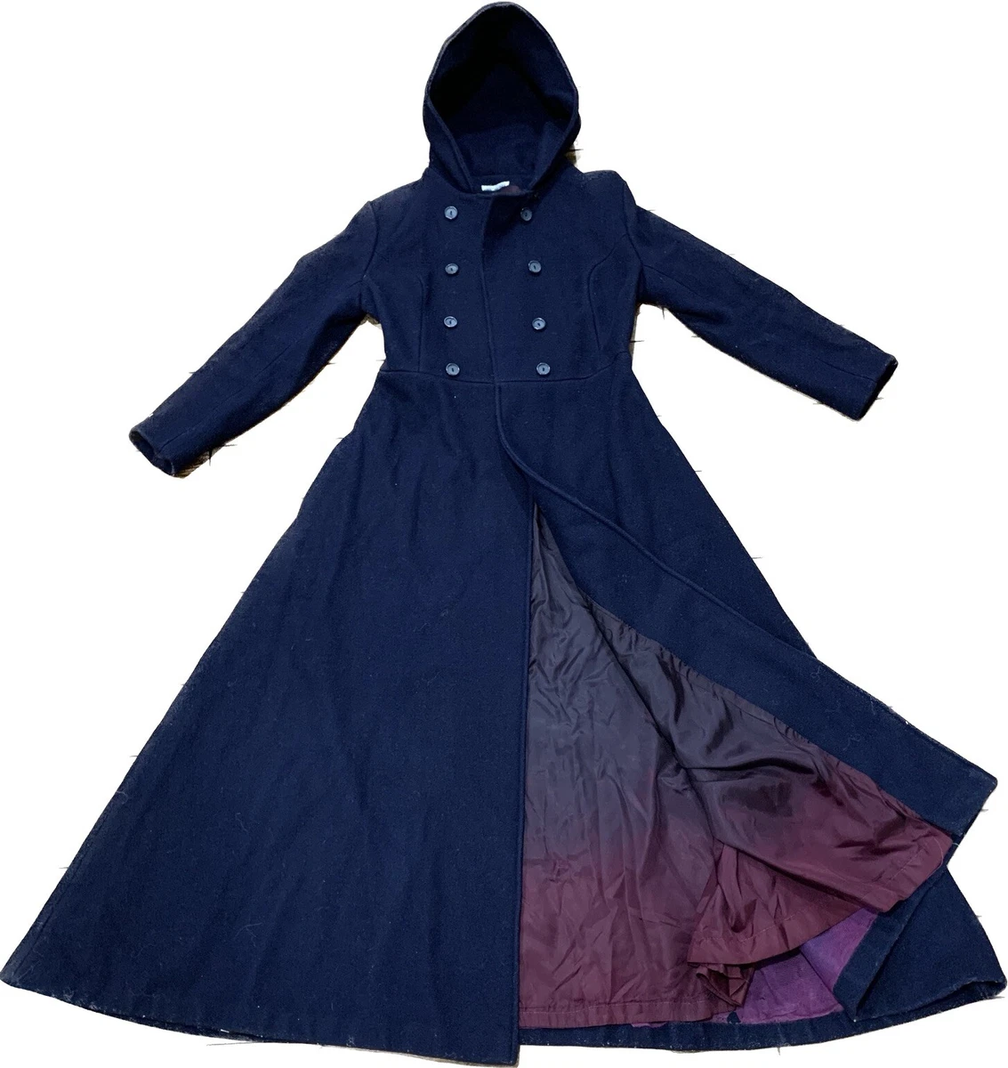 seesee hood long coat NAVY