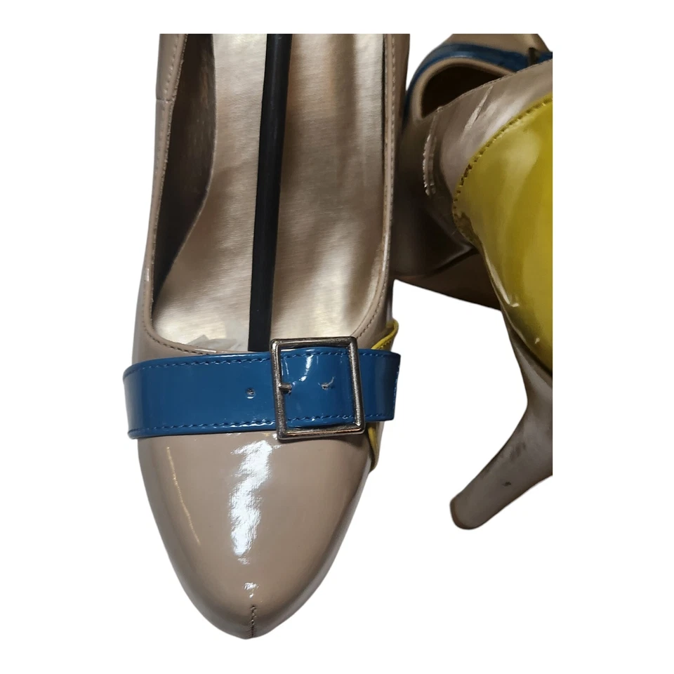 Tacones de plataforma Charlotte Russe color topo bloques PU Foto 3 de 4