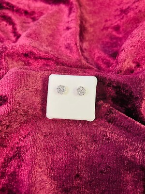 10 Kt Gold 3/4 ctw Diamant Blume Herren Damen Ohrringe