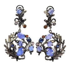 925 Sterling Silver Ring Oval Tanzanite 8x6mm Sapphire Natural Gemstone Jewelry