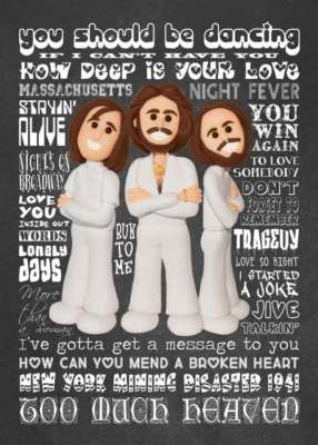 Inspiriert von Bee Gees Barry Gibb leere Grußkarte Geburtstag NICHT 3D