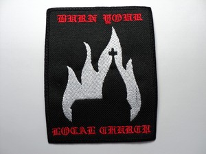 Machine Embroidered Patches Burn Your Local Church Burn Etsy