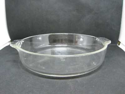 Vintage Pyrex # 221 Clear 8.75 inch Glass Round Cake Pie Baking Dish