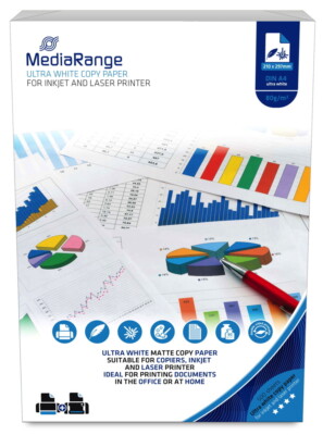 5000 Mediarange Blatt Kopierpapier DIN A4 beidseitig 80g/m² hochweiß