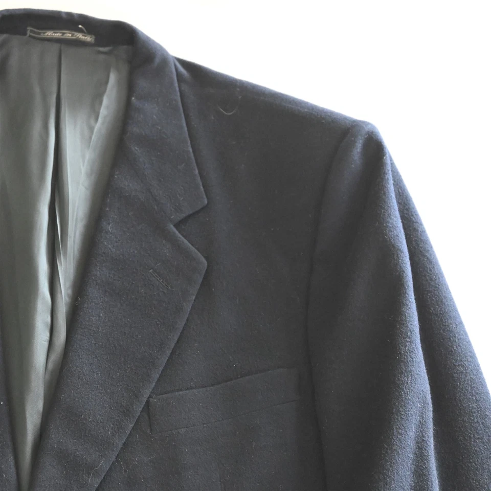 De Colección Corneliani 40R Azul Marino 100% Lana Franela Traje Chaqueta Blazer Abrigo Deportivo Foto 2 de 4