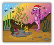 Seahorse Christmas Animal Car Bumper Sticker Decal