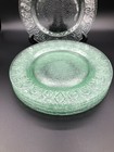 Vintage Set Of Indiana Pressed Green Glass Salad Plates