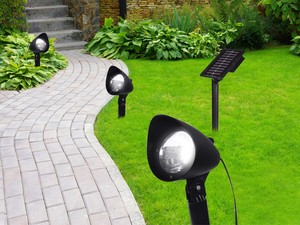 3xled Solarlichter Fur Den Garten Erdspiess Wegeleuchten Mit Seperates Solarpanel Ebay