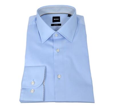 BOSS Herren Slim Fit Hemd Aus Baumwolle Leicht Bügelbar Modell 50512842 Hellblau