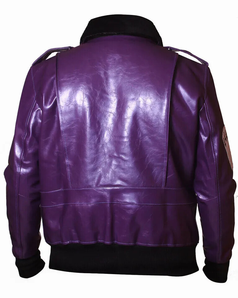 Batman Henchmen Joker Goon Purple Bomber Jacket with Faux
