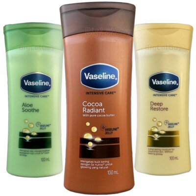 VASELINE Jelly Intensive Care Cream Lotion Moisturizer Bundle 100ml. Skin Gels