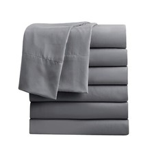 Queen Flat Sheets Only, Pack of 6, Soft Microfiber Bedding Sheets for Home, S...