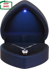 LETURE Heart Shaped LED Pendant Necklace Box, Jewelry Gift Boxes for Bracelet